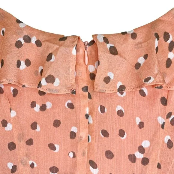 All in Favor Women's M Spaghetti Strap Ruched Front Dress Mauve Spots Dusty Pink - Picture 8 of 11